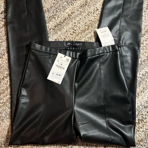ZARA leather leggings